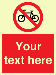 Custom No Cycling Sign